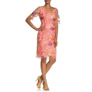 TRINA TURKS Romance Floral Embroidered Sheath‎ Dress SZ 2 NEW WITH TAG